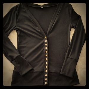 Black Snap Button Cardigan